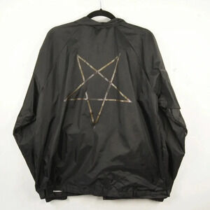 Vintage 90s Thrasher  Skateboard Pentagram Black Bomber Windbreaker Jacket